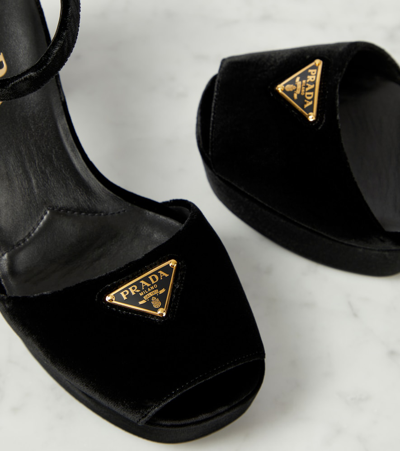 Prada Sandalen Mit Plateau 95mm In Black