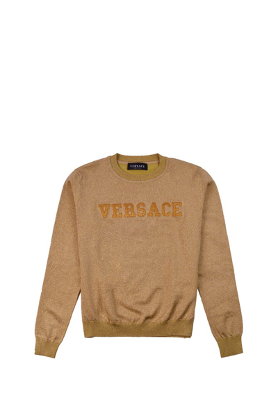 Shop Versace Kids Logo In Gold