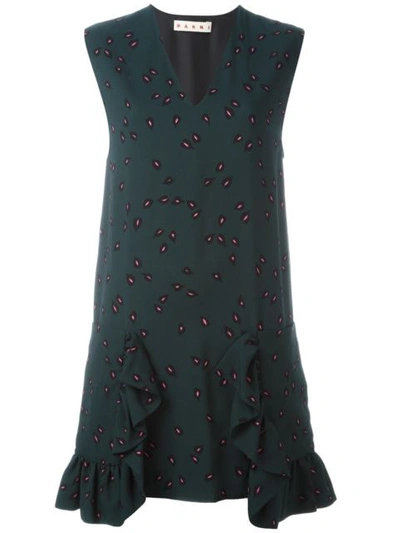 Marni Windfall Teardrop-print Sleeveless Dress In Green Multi