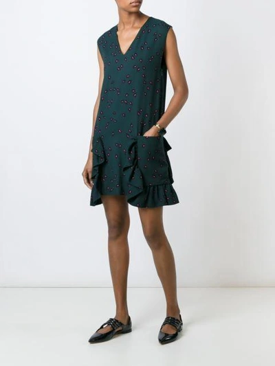 Shop Marni 'teardrop' Print Ruffle Dress
