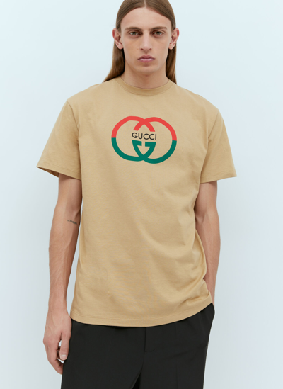 Shop Gucci Interlocking G T-shirt In Beige