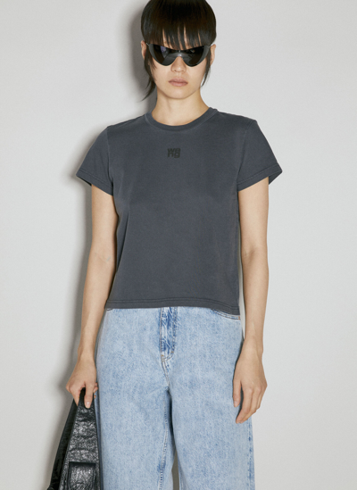 Shop Alexander Wang Shrunk T-shirt In Grey