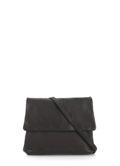 Shop Yohji Yamamoto Leather Shoulder Bag In Black