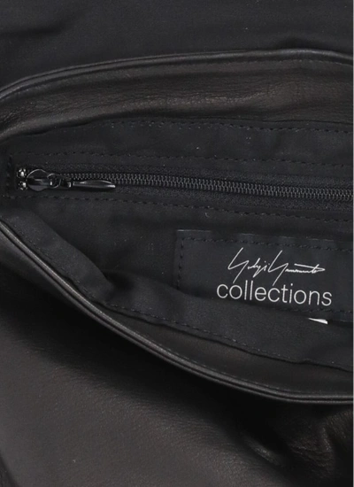 Shop Yohji Yamamoto Leather Shoulder Bag In Black