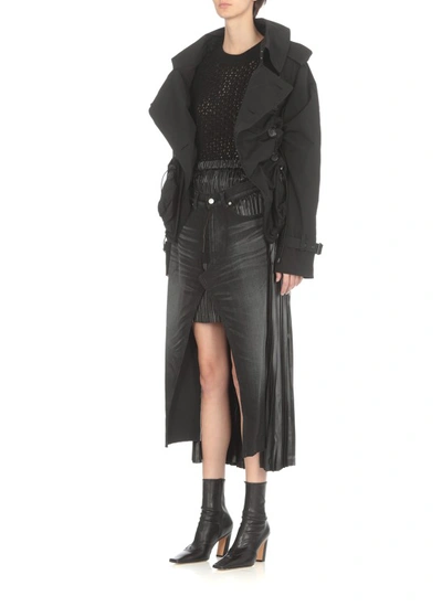 Shop Junya Watanabe Black Cotton Skirt
