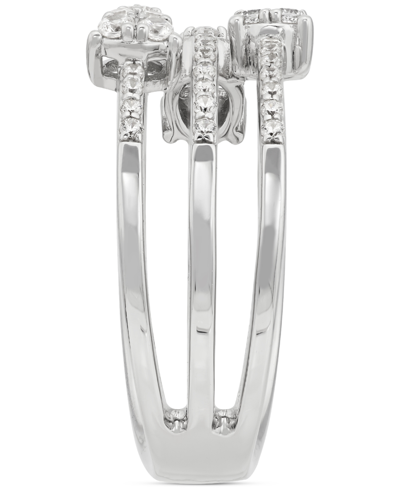 Shop Forever Grown Diamonds Lab Grown Diamond Multi-row Mini Cluster Ring (1/2 Ct. T.w.) In Sterling Silver