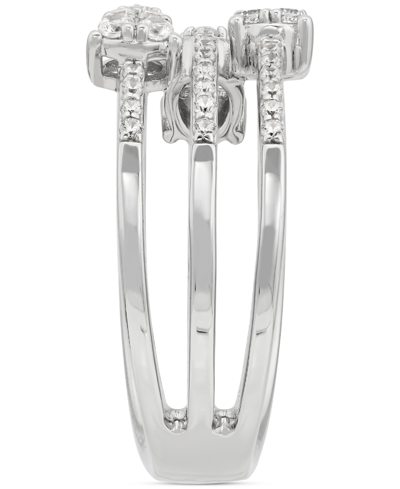 Forever Grown Diamonds Lab Grown Diamond Multi-row Mini Cluster Ring (1/2 Ct. T.w.) In Sterling Silver In Sterling Silver