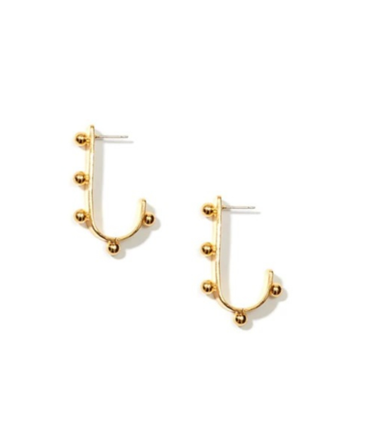 Nectar Nectar New York Golden Hook Stud Earrings In Gold