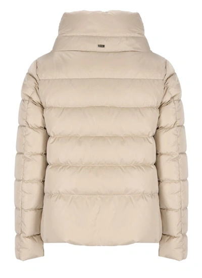 Herno Satin Down Jacket In Neutrals
