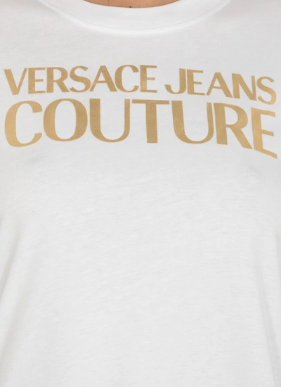 Shop Versace Jeans Couture White Logoed T-shirt