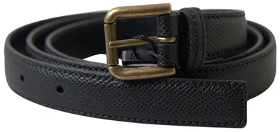 Shop Dolce & Gabbana Black Leather Gold Metal Buckle Men Belt