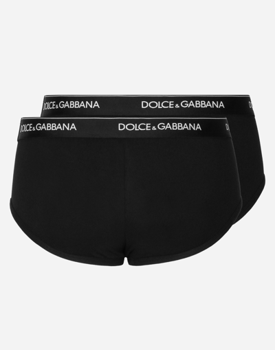 Dolce & Gabbana Pack Containing Two Brando Briefs Of The Same Color In ブラック