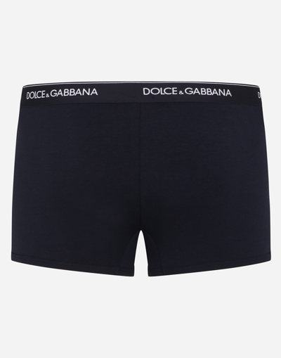 Dolce & Gabbana Pack Of Two Logo Cotton-blend Jersey Boxer Briefs In ブルー