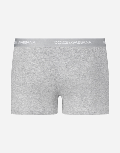 Dolce & Gabbana Pack Of 2 Stretch Jersey Midi Briefs In グレー