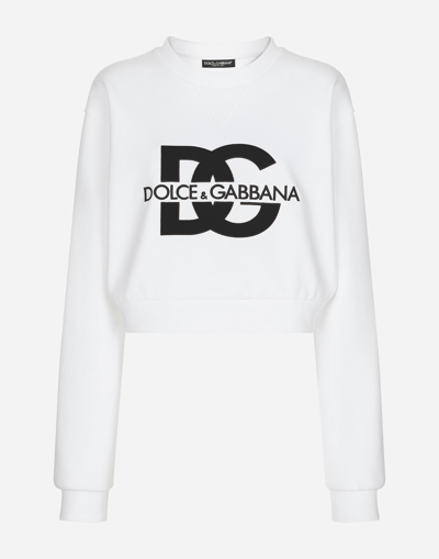 Dolce & Gabbana Logo-embroidered Pullover Sweatshirt In ホワイト