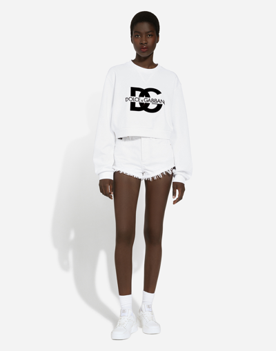 Dolce & Gabbana Logo-embroidered Pullover Sweatshirt In ホワイト
