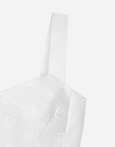 Dolce & Gabbana Dg Jacquard Cropped Top In White