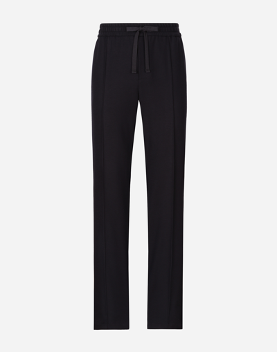 Dolce & Gabbana Drawstring-waist Wide-leg Trousers In Blue
