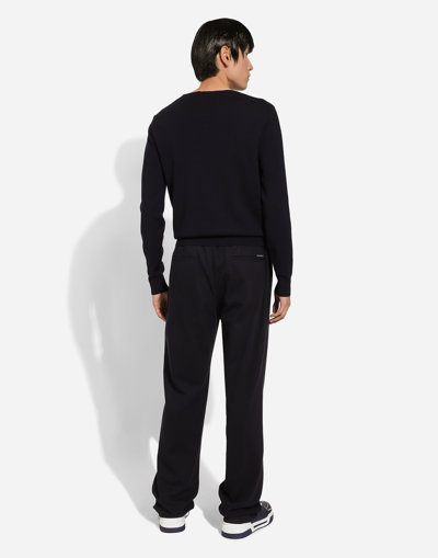 Dolce & Gabbana Drawstring-waist Wide-leg Trousers In Blue