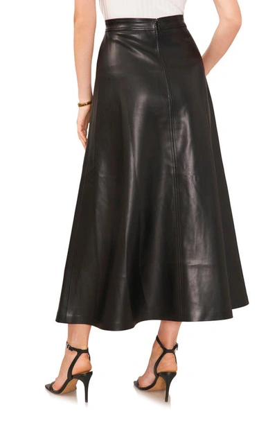 Vince Camuto Faux Leather A-line Skirt In Rich Black