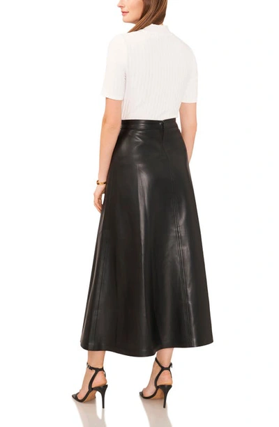 Vince Camuto Faux Leather A-line Skirt In Rich Black
