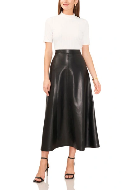 Shop Vince Camuto Faux Leather A-line Skirt In Rich Black