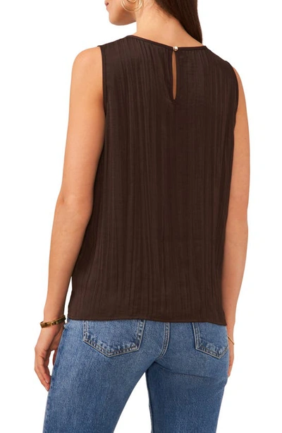 Shop Vince Camuto Pleated Sleeveless Top In Chocolate Torte