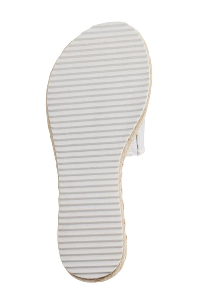 Shop Karl Lagerfeld Kamara Embroidered Platform Slide Sandal In Bright White/ Multi