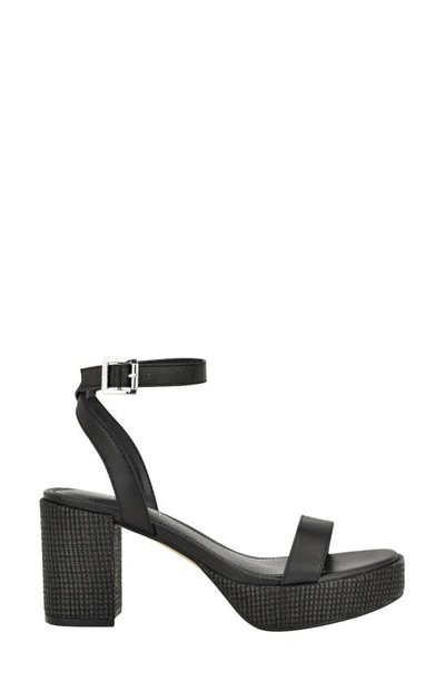 Shop Calvin Klein Lalah Ankle Strap Platform Sandal In Black01
