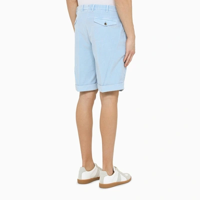 Shop Pt Torino Light Blue Velvet Bermuda Pants