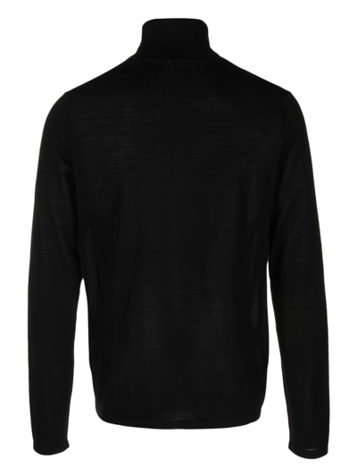 Shop Aspesi Roll Neck Sweater Men Black In Wool
