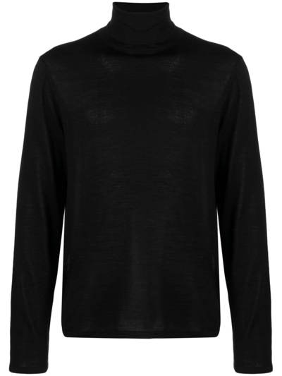 Shop Aspesi Roll Neck Sweater Men Black In Wool