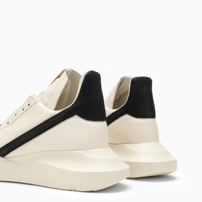 Shop Rick Owens Low Milk/black Leather Trainer In White