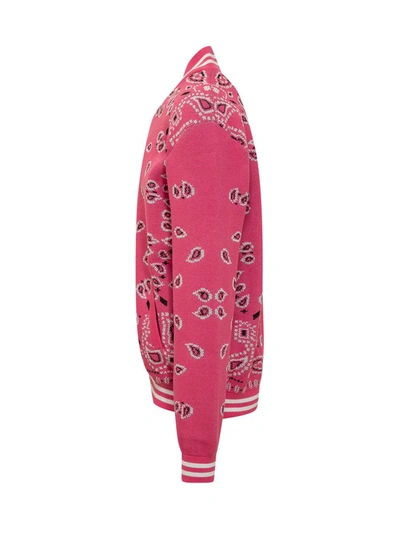 Alanui Bandana Jacquard Cotton Bomber Jacket In Pink