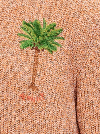 Shop Alanui Palm Tree Sweater In Orange