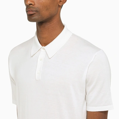 Shop Roberto Collina White Cotton Polo Shirt