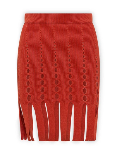 Shop Ambush Cut Out Knit Skirt In Red
