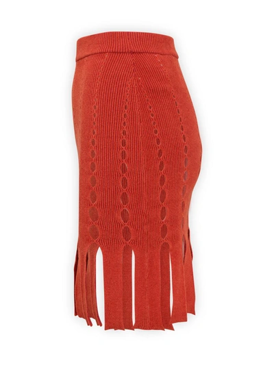 Shop Ambush Cut Out Knit Skirt In Red