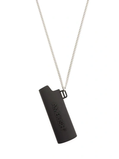 Shop Ambush Lighter Logo Necklace In Black