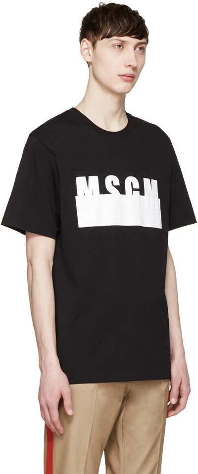 Shop Msgm Black Covered Logo T-shirt