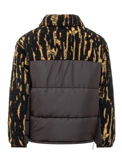 Ambush Multicolor Abstract-print Panelled Jacket In Black