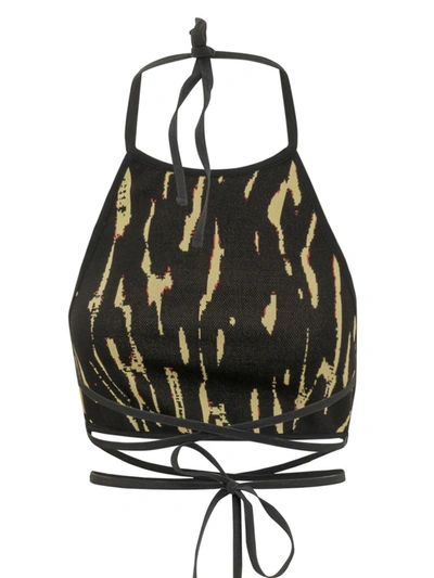 Ambush Jacquard-pattern Strapless Top In Black