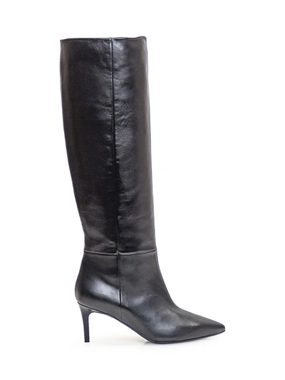 Shop Anna F . Leather Boot In Black