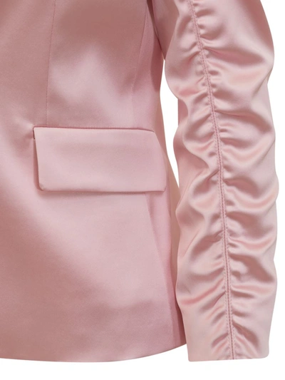 Shop Boutique Moschino Cropped Blazer In Pink