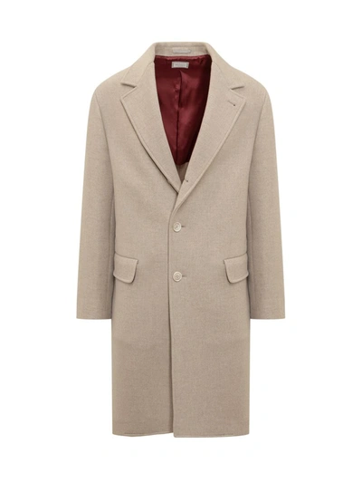 Shop Brunello Cucinelli Single-breasted Coat In Beige