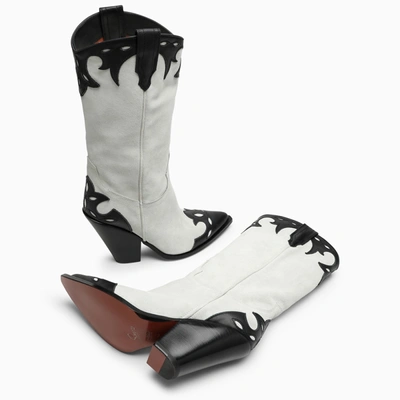 Shop Sonora Milk/black Suede Boot In White