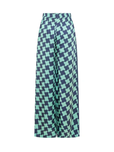 Shop Casablanca Pants With Print In Blue