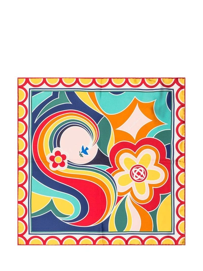 Shop Casablanca Scarf With Print In Multicolor