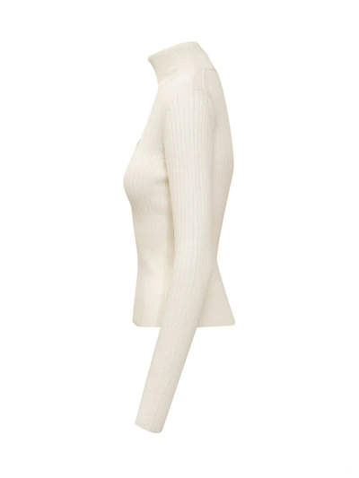 Shop Casablanca Ribbed Sweater In White