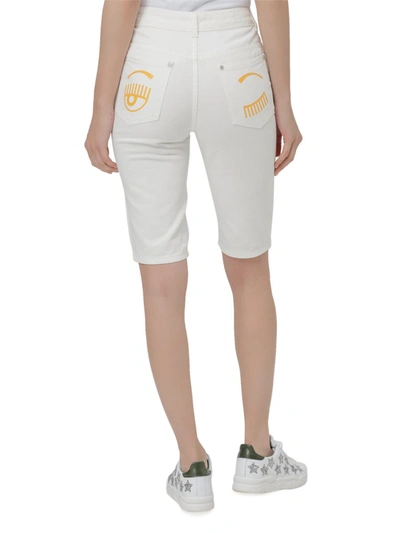 Shop Chiara Ferragni 5-pocket Bermuda Shorts In White